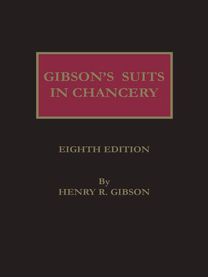cover image of Gibson's Suits in Chancery